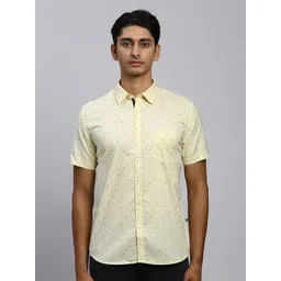 Parx Slim Fit Printed Spread Collar Short Sleeves Casual Shirt-picture-14