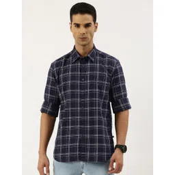 Parx Slim Fit Pure Cotton Checked Casual Shirt-picture-31
