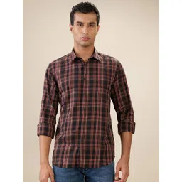 Parx Slim Fit Tartan Checks Checked Spread Collar Pure Cotton Shirt-picture-41