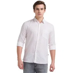 Parx White Slim Fit Printed Shirt-picture-30