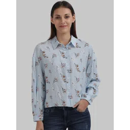 Parx Women Blue Floral Opaque Printed Casual Shirt-picture-14