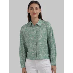 Parx Women Green Floral Opaque Printed Casual Shirt-picture-33