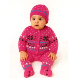 PARYAG Boys Alphanumeric Printed Woollen Cardigan-picture-16