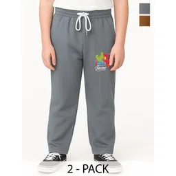 PARYAG Boys Pack Of 2 Printed Antimicrobial Track Pants-picture-38