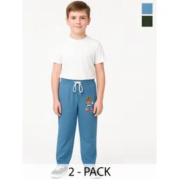 PARYAG Boys Pack Of 2 Printed Antimicrobial Track Pants-picture-19