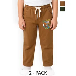 PARYAG Boys Pack Of 2 Printed Antimicrobial Track Pants-picture-53