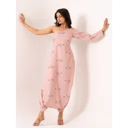 Pasha India Pink Polycrepe Jumpsuit-picture-23