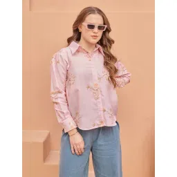 Pasha India Rosewood Pink Floral Over Sized Shirt-picture-10