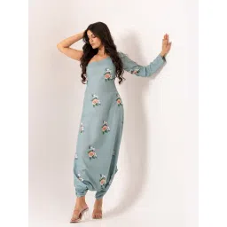 Pasha India Teal Cotton Rayon Jumpsuit image 1
