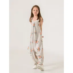 Pasha Girl Pista Green Palazzo Jumpsuit Kids-picture-24