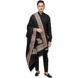 pashgiri Woven Jacquard Design with Blended Wool fabric Soft and Warm Wool Shawl for Men's (40 x 80 Inches)-picture-28