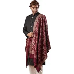 pashmoda Men Kaani Stole, Authentic Kashmiri Luxury Pashmina Style Shawl, Stole, Small Size Gents Lohi, Size 28x80 Inches.-picture-53