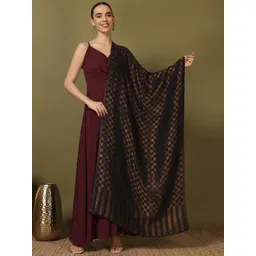 Pashmoda Women Checked Woven Design Shawl-picture-15