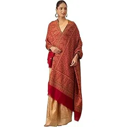 pashmoda Women Jalwaa Kashmiri Jamawar Woven Design Shawl (Size: 40x80in, 101x203cm)-picture-56