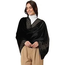 pashmoda Women Velvet Swarovski Crystal Work Shawl, Shawl, & Wrap, Bridal Wedding Wrap for Men and Women(Size: 71X203 CM) (HST07)-picture-12
