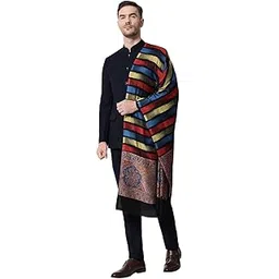 pashtush mens Extra Fine Wool stole, floral design, Multicolour-picture-40