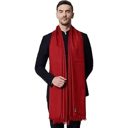 pashtush mens Fine Wool stole, jacquard design, Maroon-picture-36