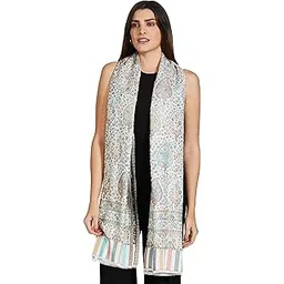pashtush Women's Albino White Peacock Inspired Scarf, Extra Soft Bamboo-picture-19