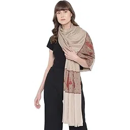 pashtush Womens Embroidery Shawl, Khakikar, Booti Jaal, Fine Wool-picture-28