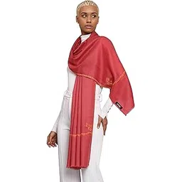 pashtush Womens Extra Fine Wool Stole, Kashmiri Hand Embroidery, Kingri Design, Morning Rose-picture-11