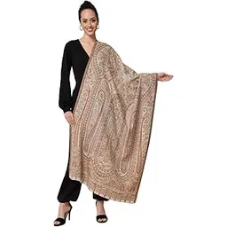 pashtush women Extra Fine Wool stole, beige image 1