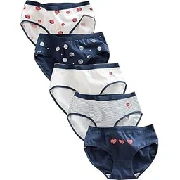 pashu creation Women’s Cotton Blend Briefs Panty Set Comfortable Mid Waist Printed Underwear Soft Breathable Cotton Blend Bikini Panties-picture-54