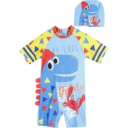 PASSION PETALS Boys Swimsuit Set, 022 Poly Spandex Multipurpose Wear for Swimming | Diving |Cycling |Aerobics Girls Bathing Suit Swimwear, Half Sleeve 1 Piece Swimming Costume for Boys - Blue-picture-11