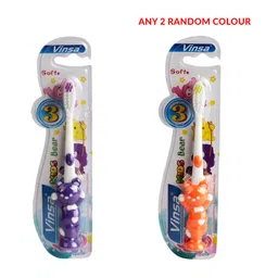 PASSION PETALS Bear Design Toothbrush Pack of 2 (Colour May Vary)-picture-17