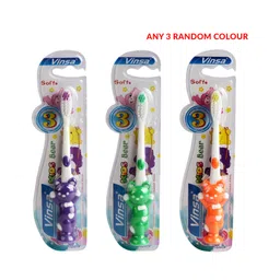 PASSION PETALS Bear Design Toothbrush Pack of 3 (Colour May Vary)-picture-15