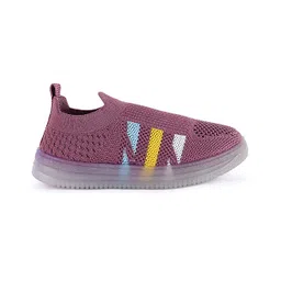 PASSION PETALS Colour Blocked Mesh Detailed LED Slip On Shoes - Onion Pink image 5