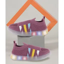 PASSION PETALS Colour Blocked Mesh Detailed LED Slip On Shoes - Onion Pink-picture-12