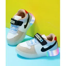 PASSION PETALS Colour Blocked Velcro Closure LED Shoes - Pink White & Blue-picture-18