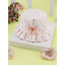 PASSION PETALS Girls Peach-Coloured Floral Printed Bucket Hat-picture-36