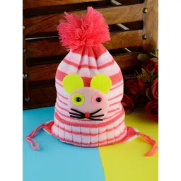 PASSION PETALS Infants Girls Striped Applique Woolen Beanie Cap-picture-35