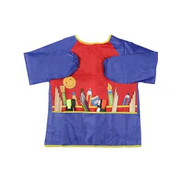 Passion Petals Kids Painting Apron Long Sleeves and 3 Pockets - Blue-picture-11