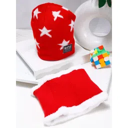 PASSION PETALS Kids Printed Woollen Beanie With Scarf-picture-21