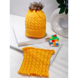 PASSION PETALS Kids Woollen Beanie With Scarf-picture-26
