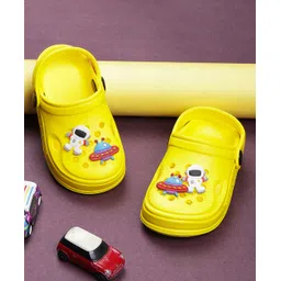 PASSION PETALS Space Theme Applique Detailed Slingback Clogs -  Yellow-picture-24