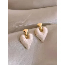 PASU FASHION Gold-Plated Heart Shaped Drop Earrings-picture-32
