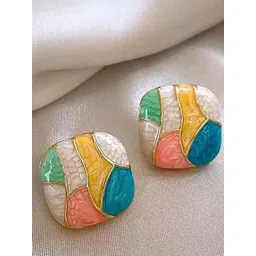 PASU FASHION Gold-Plated Square Shaped Studs-picture-28