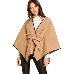 Patakadevi Winter Wear Soft Woolen & Warm Full Sleeve Solid Womens Long Coat (Tan)-picture-49