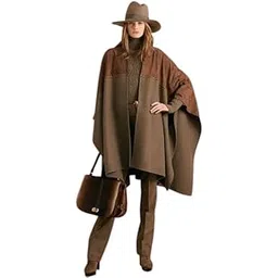 Patakadevi Winter Wear Soft Woolen & Warm Full Sleeve Solid Womens Long Coat (Tan & Beige)-picture-52