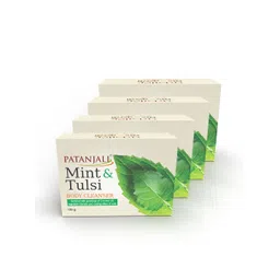 Patanjali Set of 4 Mint & Tulsi Body Cleanser Soap with Aloe Vera & Coconut Oil-125 g Each-picture-37