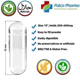 Patco Pharma 200-400mg Gelatine Black &a; Orange Empty Capsule for Size 2 Capsule (Pack of 500) image 2