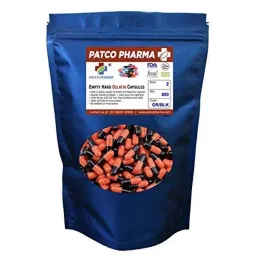 Patco Pharma 200-400mg Gelatine Black &a; Orange Empty Capsule for Size 2 Capsule (Pack of 500) image 1