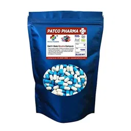 Patco Pharma 400-800mg Gelatine Blue &a; White Empty Capsule for Size 0 Capsule (Pack of 1000)-picture-15