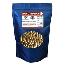 Patco Pharma 400-800mg Gelatine Golden Empty Capsule for Size 0 Capsule (Pack of 1000)-picture-28