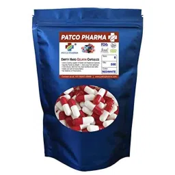 Patco Pharma 400-800mg Gelatine Red &a; White Empty Capsule for Size 0 Capsule (Pack of 500)-picture-25