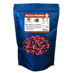 Patco Pharma 400mg Gelatine Red &a; Black Empty Capsule for Size 1 Capsule (Pack of 1000)-picture-42