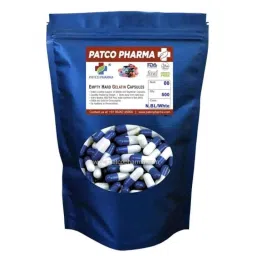 Patco Pharma 600-1000mg Gelatine Navy Blue &a; White Empty Capsule for Size 00 Capsule (Pack of 500)-picture-30